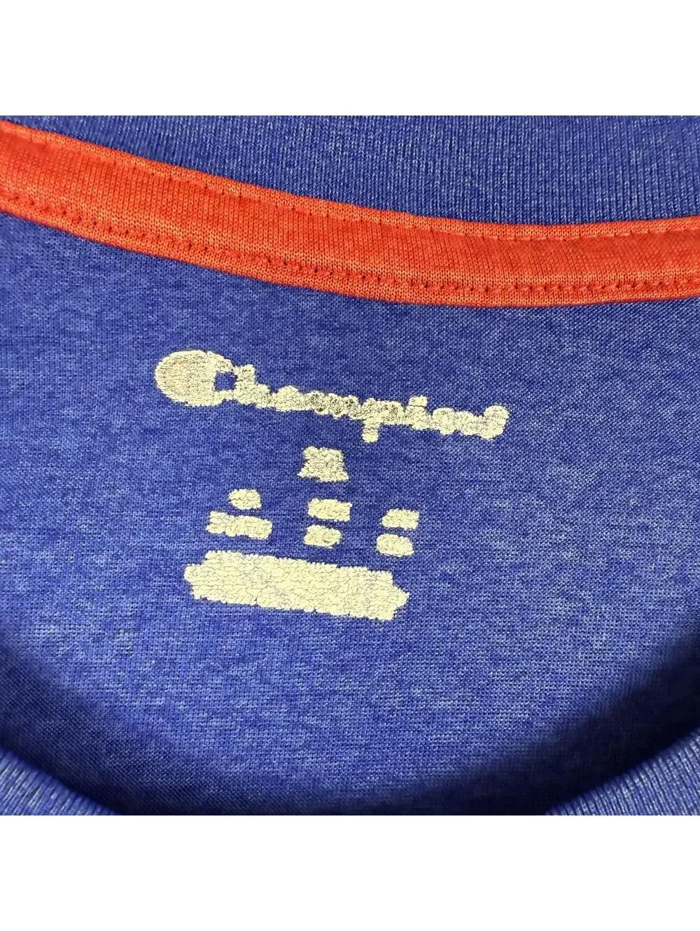 Champion Kansas Jayhawks Men’s Performance T Shirt Blue Red Logo Size XL EUC 453 - Picture 7 of 7